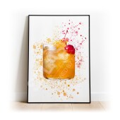 AMARETTO SOUR Splatter Art Print, High Gloss Print, Splash Art, Home Decor, Home Bar Custom Drink Art Cocktails