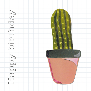 Cactus 150mm Square Greetings Card by Artist Beth Hopkins