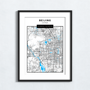 Beijing - China - Map Print - A3