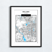 Beijing - China - Map Print - A4