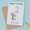 Personalised 1st, 2nd, 3rd, 4th, 5th Birthday Card for Son, Grandson, Nephew, Godson, Boys Teddy Bear Card - 1 - One - Blank Message