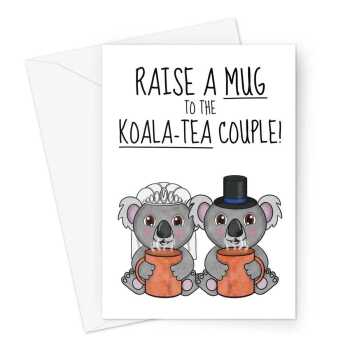 Cute Mr & Mrs Koala Tea Pun Wedding Card