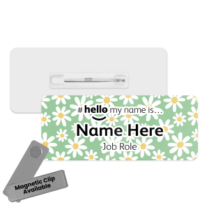 Name Badge - Daisies Hello My Name is... - Green