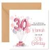 Personalised 30th Birthday Card For Granddaughter, Personalised Birthday Card For Her, 30th Birthday Card, 30th Birthday Gift For Sister - Blank Card Inside