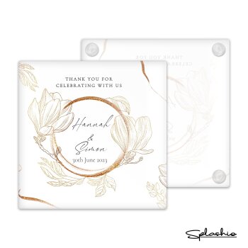 Glass - Wedding favor Coasters for guests, Glass coasters, Personalised Wedding Table Coasters - Unique Glass Favour Placecards for Guests