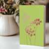 Fennel blank card with a pretty pink foil print - designed by artist Eloise Hall - 15.7 x 11cm and blank inside