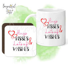 Mug & Coaster Set - Hugs, Kisses & Lots of Wishes