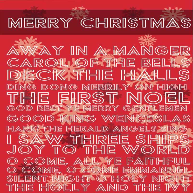 Christmas Carols 6 x 4" Greeting Card Sent Direct to Friend or Relative