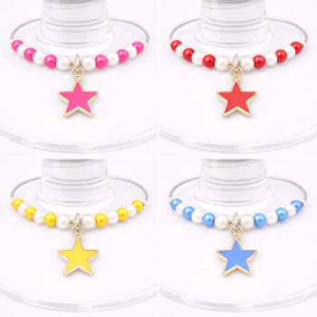 Handmade Wine Glass Charm - Coloured Star
