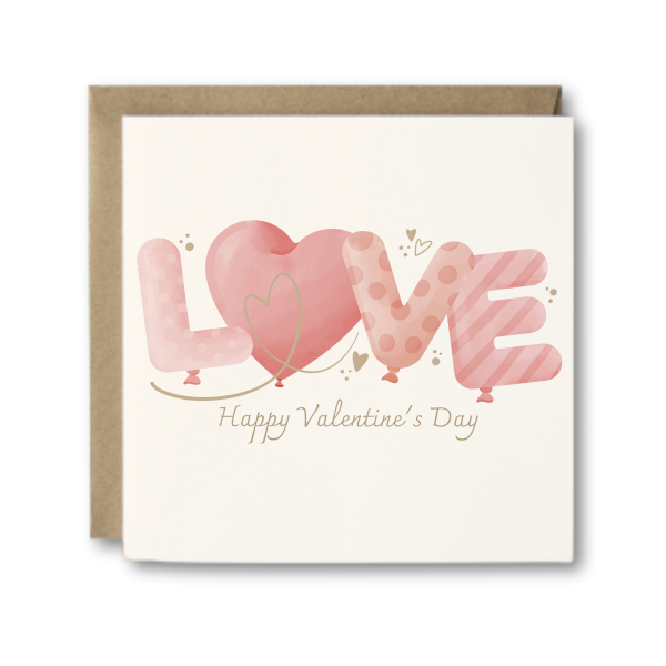 Valentine's Day Card - LOVE Balloons
