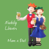 Nadolig Llawen Mam a Dad, Welsh Language Christmas Card for Mum and Dad, Designed by Erica Sturla for Holy Mackerel. Card is 150mm Square and Blank Inside.