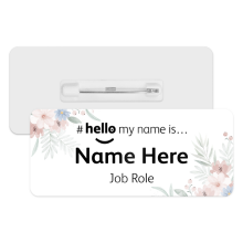 #hello my name is... Name Badge - Watercolour Floral Corners