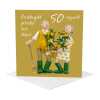 Penblwydd priodas aur hapus - Welsh 50th anniversary card - designed by Erica Sturla - 15cm square and blank inside, made in the UK