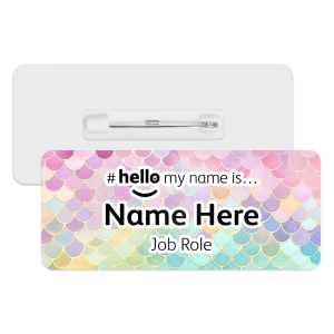 Name Badge - Pastel Mermaid Scales Hello My Name is... - Design 2