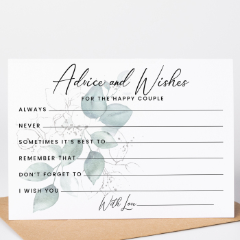 Wedding Advice Cards 10|25|50|75|100 Wedding Guest Card
