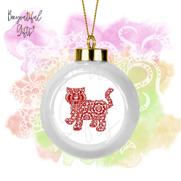 Ceramic Chinese New Year Bauble - Zentangle Chinese New Year Animal