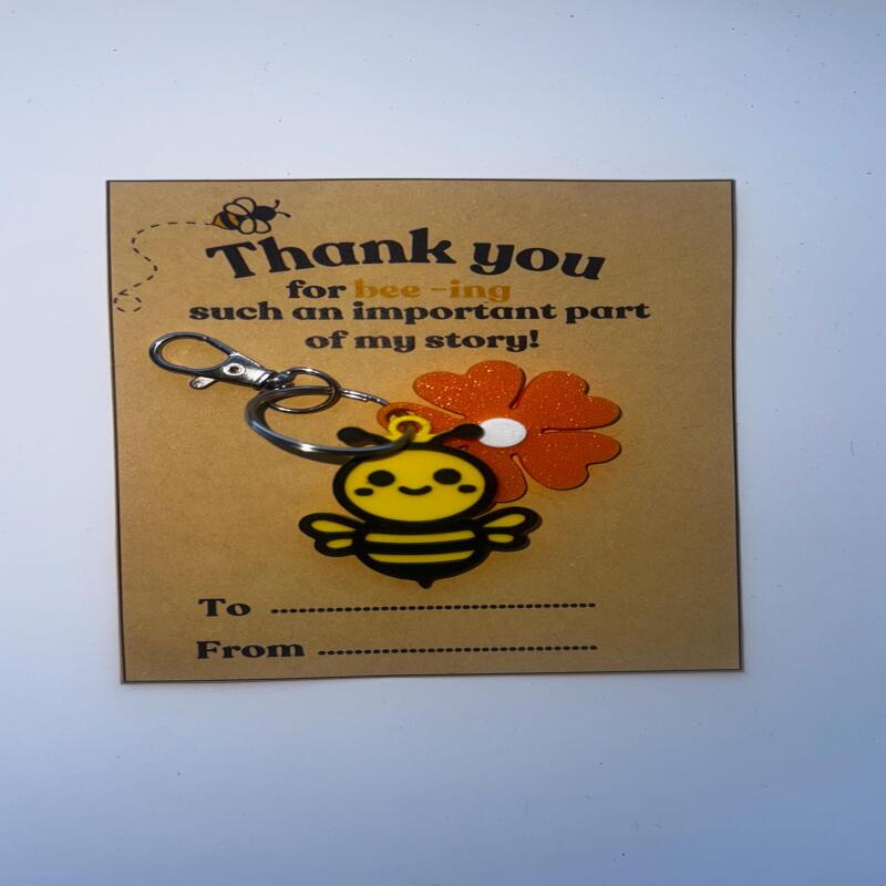 Teacher Bee Keyring: Thank You Gift for Educator Appreciation