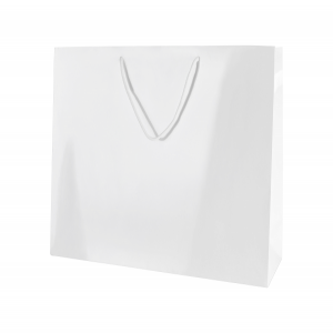 Personalised Luxury Gift Bag with Rope Handles - White (Gloss) - Large (400mm x 300mm x 130mm)