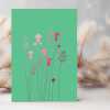 Thistles and grass blank card with a pretty pink foil print - designed by artist Eloise Hall - 15.7 x 11cm and blank inside