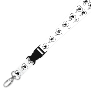 Double Breakaway Lanyard - Paw Print Stethoscope