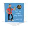 Sharp shooter birthday card for him - designed by Erica Sturla - 15cm square and blank inside, made in the UK