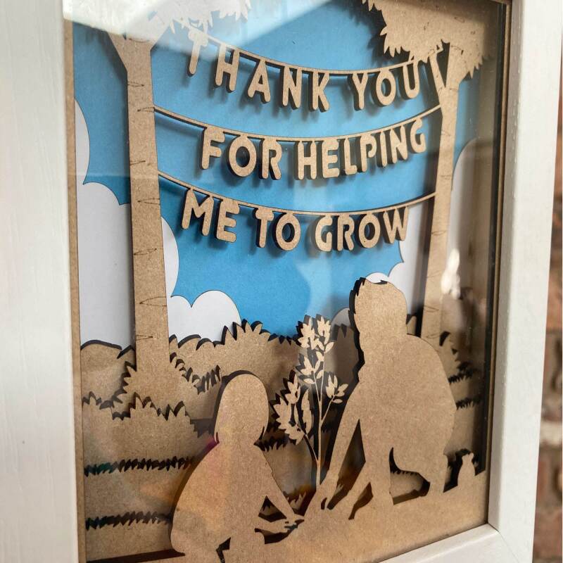 Thank you for helping me grow | Teacher gifts for year end, teaching assistant gift, nursery teacher, thank you teacher - Girl and Male