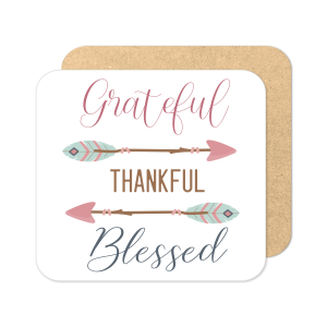 Religious Coaster - Grateful Thankful Blessed