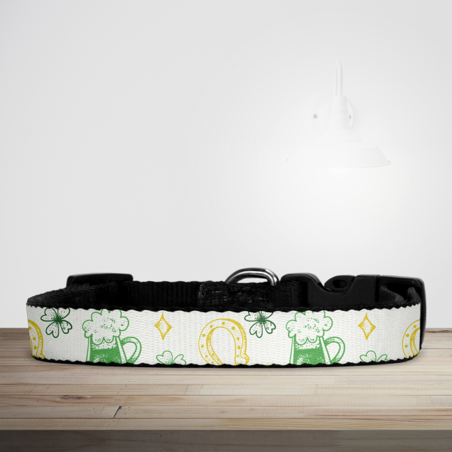 Beer, Horseshoes & Gold - St Patrick's Day Dog/Puppy Collar - Small (29cm-46cm)