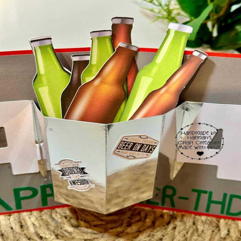 Handmade Unique Pop Up Beer Bucket Card - Handmade Surprise for Beer Lovers