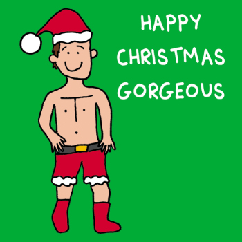 Happy Christmas Gorgeous 150mm Square Festive Christmas Card from Holy Mackerel for Male, Husband, Boyfriend