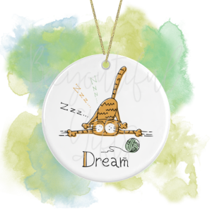 Funny Cute Cats Round Ceramic Decoration