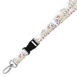 Double Breakaway Lanyard - Watercolour Wildflower Dragonfly