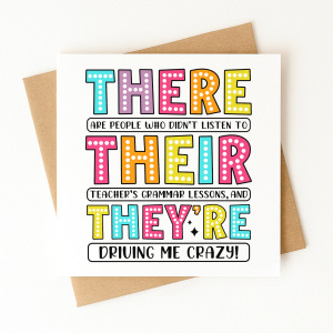 Thank You Teacher Card - There, Their & They're