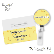 #hello my name is... Name Badge & Metal ID Reel - Banana