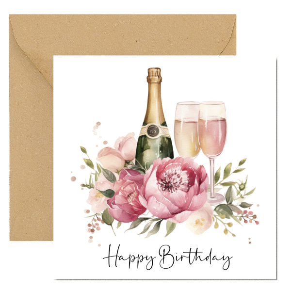 Floral Birthday Cards - Bright Colourful Floral Card - Standard Smooth Card