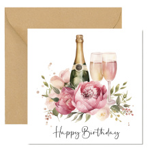 Floral Birthday Cards - Bright Colourful Floral Card - Standard Smooth Card