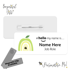 Name Badge - Boho Fruity Rainbow Hello My Name is... - Design 2