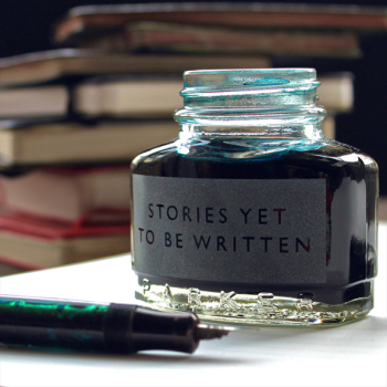 Holy Mackerel stories yet to be written retro themed blank greeting card for him or her - designed by Andy Poplar - 15cm square and blank inside for your message