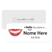 #hello my name is... Name Badge - Watercolour Smile