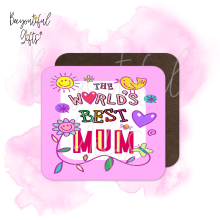 Mother's Day Coaster - Cartoon Style The World's Best Mum