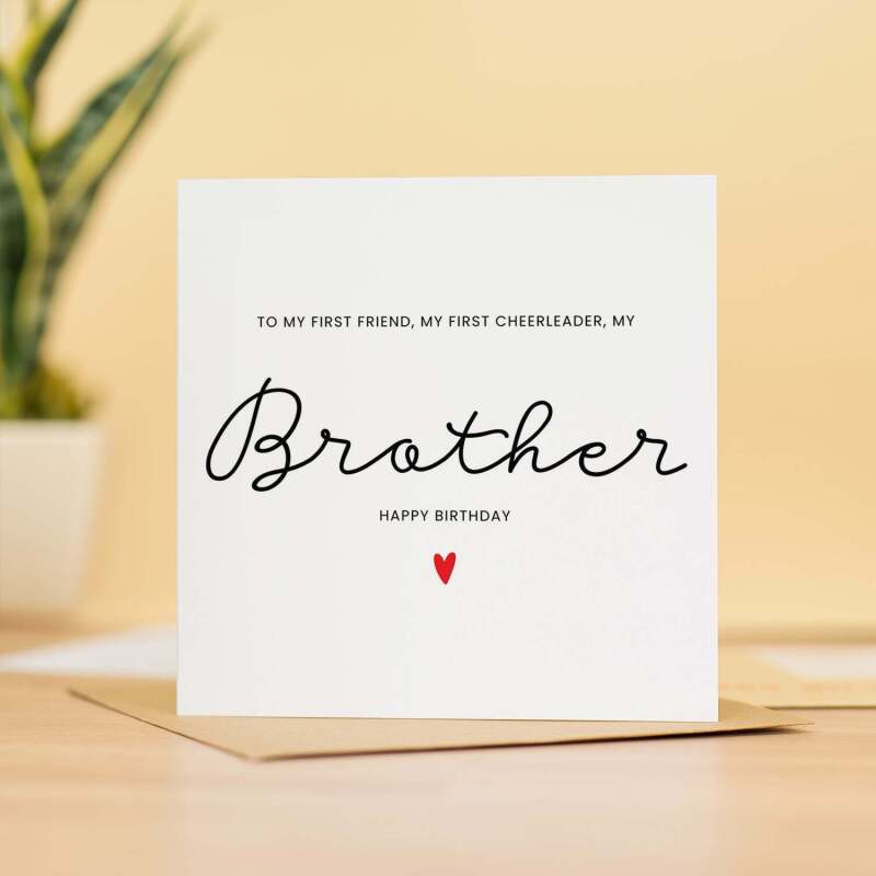 Brother Birthday Card For Him, Birthday Gift For Brother, Brother Birthday Gift, From Brother or Sister - Square (5.5x5.5) / Blank Inside