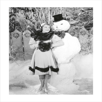 Posing with Snowman - a 17.5 x 12.5cm Christmas Card from Holy Mackerel's Alternative Image Range of Festive Designs.