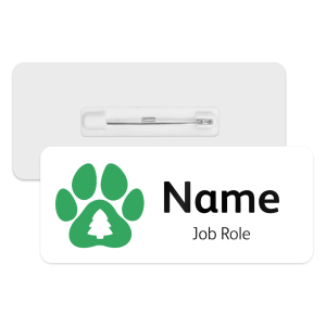 Personalised Vet Name Badge - Christmas Tree Paw Print