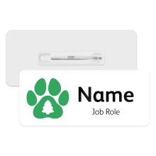 Personalised Vet Name Badge - Christmas Tree Paw Print
