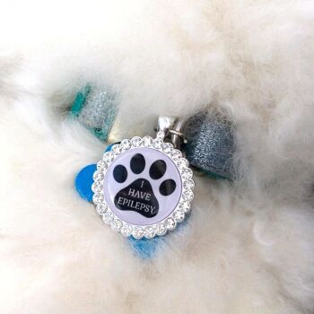 Rhinestone Medical Alert Tag,Diamante Dog Tag,Rhinestone Epilepsy Medical Alert