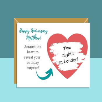 Surprise Scratch Card - Customisable Scratch and Reveal for Anniversary - For Him or For Her - Personalised