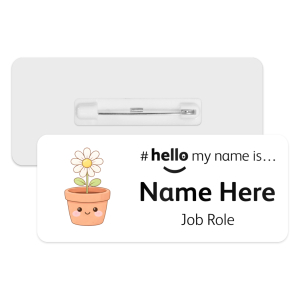 #hello my name is... Name Badge - Cute Pastel Kawaii Daisy