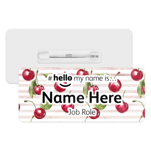 #hello my name is... Name Badge - Cherry Stripes