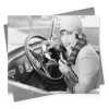 Optional extras, vintage photographic black and white car themed card  - 12.6 x 17.7cm and blank inside - made in the UK