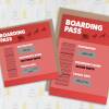 Christmas scratch off and reveal card: Holiday, vacation, surprise destination, any destination, any name, any date boarding pass design - Square: Single card